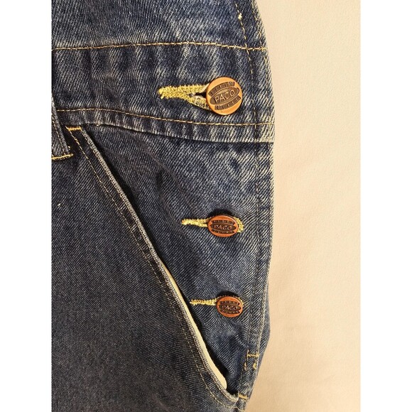 Paco Vintage Overalls Mens Large Blue Denim Carpenter Bib Overalls 90s - Picture 6 of 9